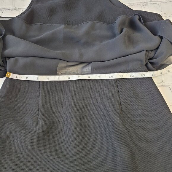 Club Monaco black sleeveless layered mini dress with open back size 4 - Picture 6 of 14